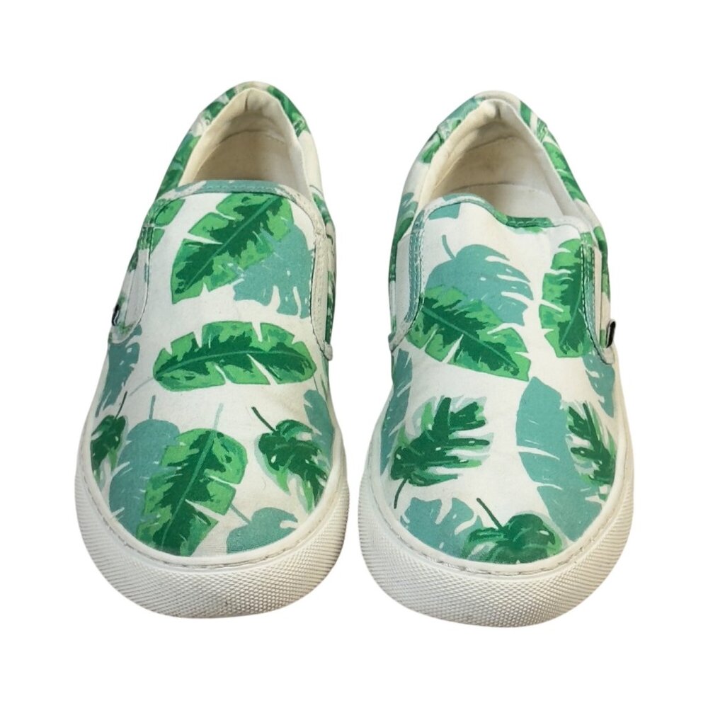 J.Crew Womens Tropical Leaf Print Canvas Slip-On Sneakers - Picture 2 of 9